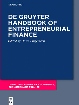 cover image of De Gruyter Handbook of Entrepreneurial Finance